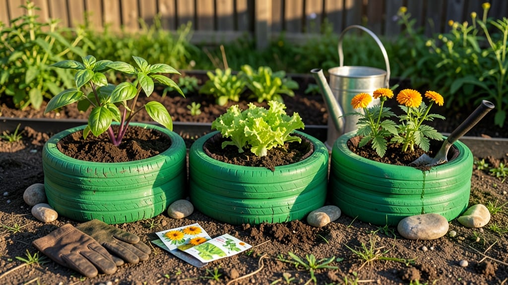 How to Make Tire Planters: Upcycled Garden Beds for Climbing Vines and Herbs