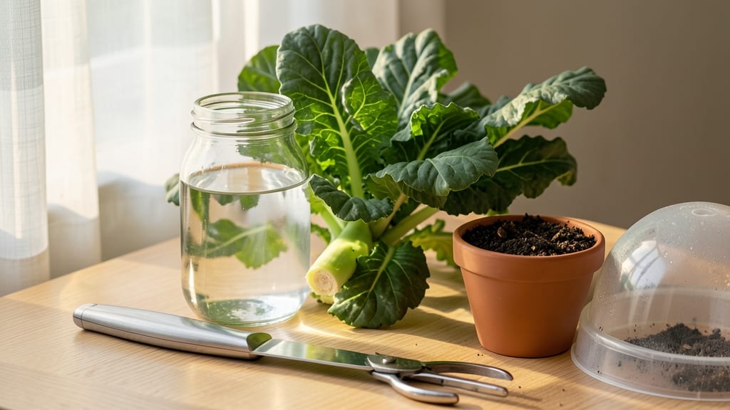 How to Grow Collard Greens From the Stem: Root Revival in Water in 10 Days