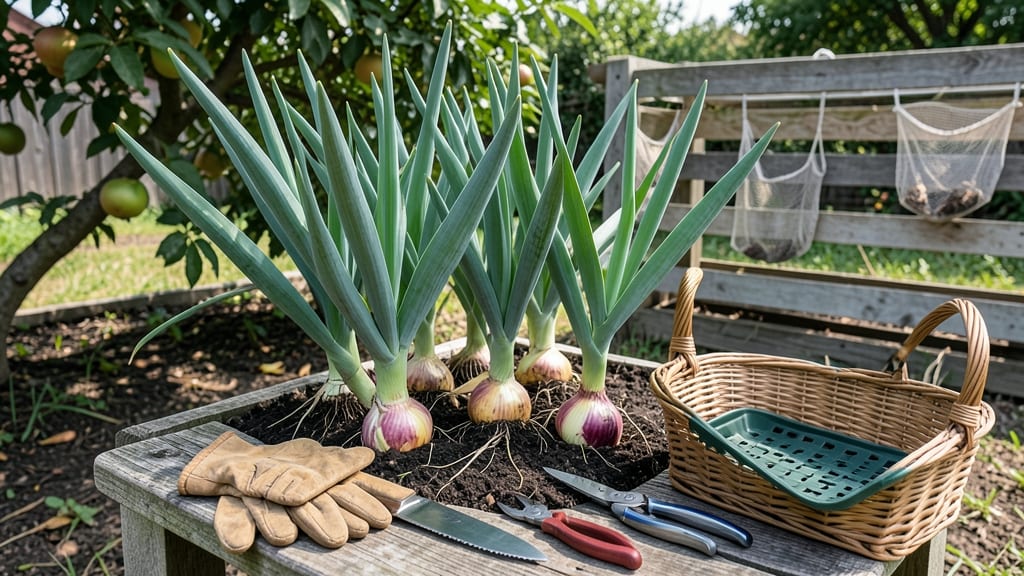 How to Harvest Onions at Home: Twist-and-Pull Method for Perfectly Dry Bulbs